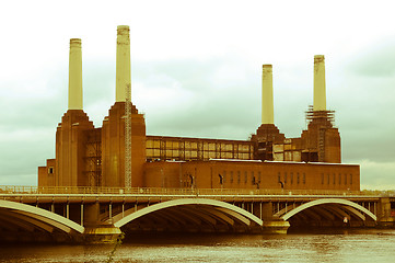 Image showing Retro looking Battersea Powerstation, London