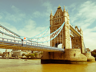 Image showing Retro looking Tower Bridge, London