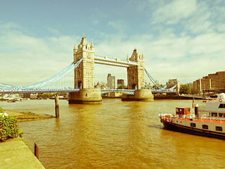 Image showing Retro looking Tower Bridge, London