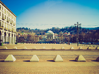 Image showing Retro look Piazza Vittorio, Turin