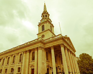 Image showing Retro looking St Martin church, London