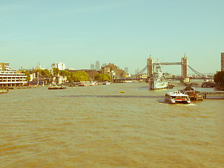 Image showing Retro looking River Thames in London