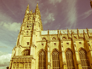 Image showing Retro looking Canterbury Cathedral