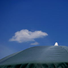 Image showing Beach Umbrella And Sky Detail