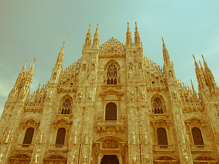 Image showing Retro looking Duomo, Milan