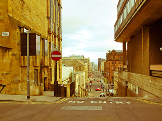 Image showing Retro look Glasgow hill