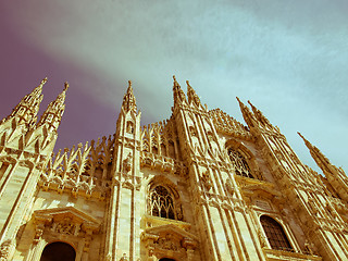 Image showing Retro looking Duomo, Milan