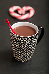 Image showing Hot chocolate and candy heart