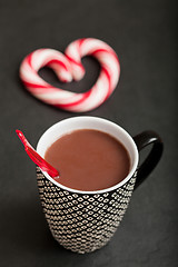 Image showing Hot chocolate and candy heart