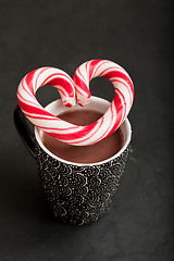 Image showing Hot chocolate and candy heart