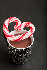 Image showing Hot chocolate and candy heart