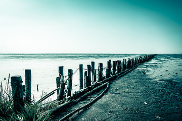 Image showing Low tide beach