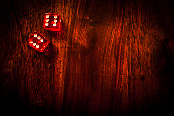 Image showing Red dice on a table