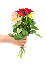 Image showing Handing flowers