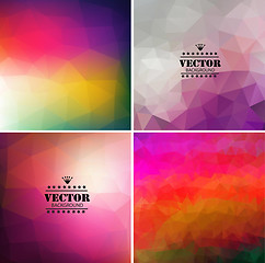 Image showing Set of four colorful abstract geometric background