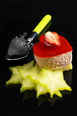 Image showing heart strawberry cake