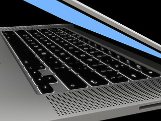 Image showing Laptop with illuminated keyboard