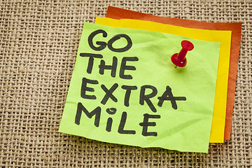 Image showing go the extra mile reminder