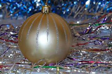 Image showing Decoration for the Christmas tree - white ball.