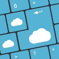 Image showing Cloud computing concept on computer keyboard