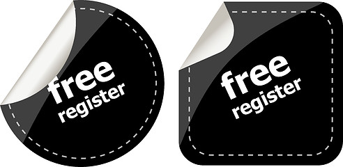 Image showing stickers label set business tag with free register word