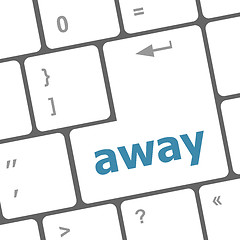 Image showing away word on keyboard key, notebook computer