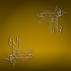 Image showing Royal template with ornate background and golden swirls