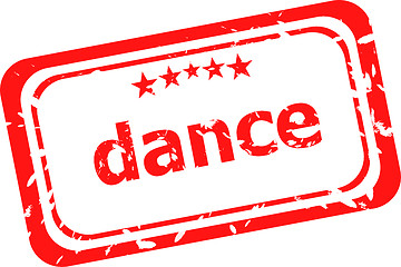 Image showing dance word on red rubber old business stamp