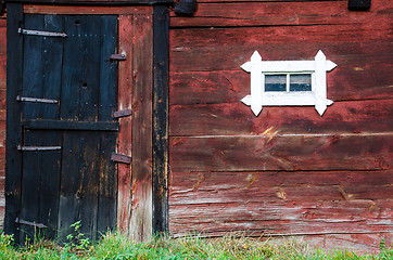 Image showing Weathered barn wall