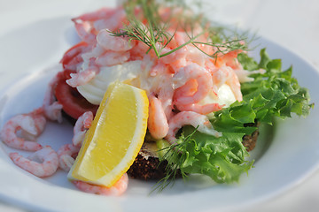 Image showing Shrimp salad sandwich