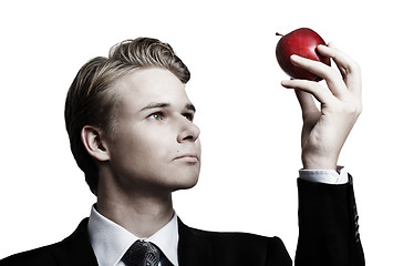 Image showing 	Businessman and apple