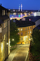 Image showing 	Night view of Stockholm old city