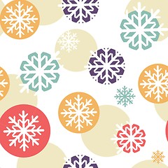Image showing Christmas background with watercolor stripes and snowflakes