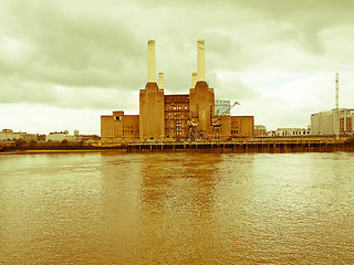 Image showing Retro looking Battersea Powerstation London