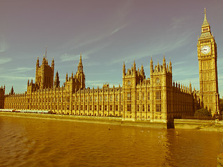 Image showing Retro looking Houses of Parliament