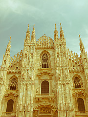 Image showing Retro looking Duomo, Milan