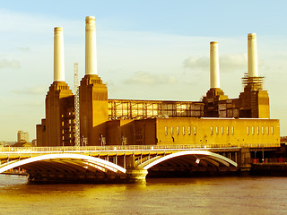 Image showing Retro looking London Battersea powerstation