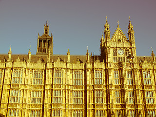 Image showing Retro looking Houses of Parliament