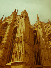 Image showing Retro looking Duomo, Milan