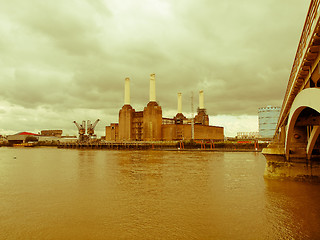 Image showing Retro looking Battersea Powerstation London