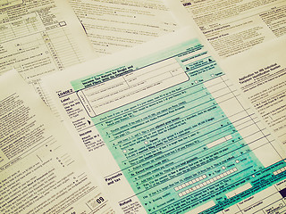 Image showing Retro look Tax forms