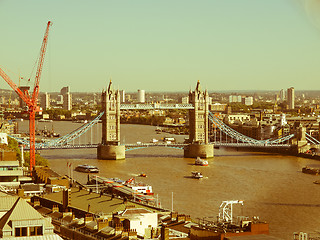 Image showing Retro looking Tower Bridge London