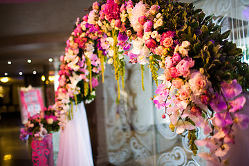 Image showing floral wedding arch