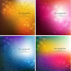 Image showing Set of four abstract colorful background