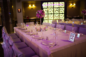 Image showing Celebratory tables in the banquet hall