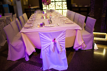 Image showing Celebratory tables in the banquet hall