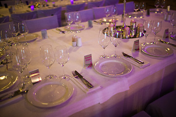 Image showing Celebratory tables in the banquet hall