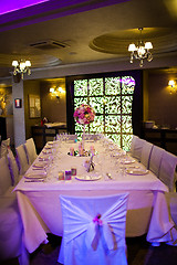 Image showing Celebratory tables in the banquet hall