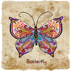 Image showing Retro butterfly on a vintage background