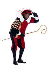 Image showing Zwarte Piet with the staff of Sinterklaas